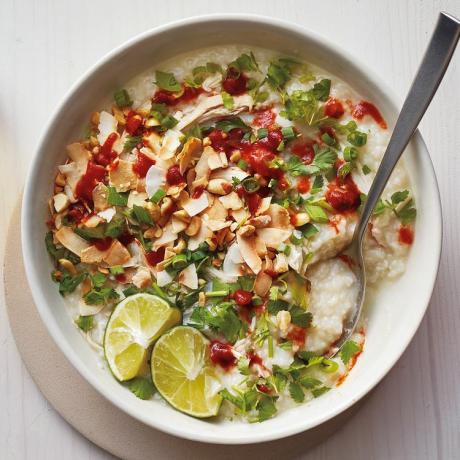 Congee de pollo en olla de cocción lenta