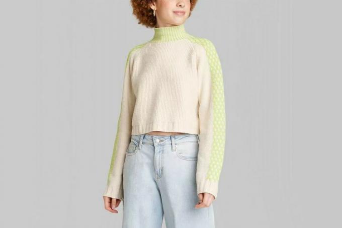 Target Wild Fable Suéter tipo jersey con cuello alto simulado para mujer